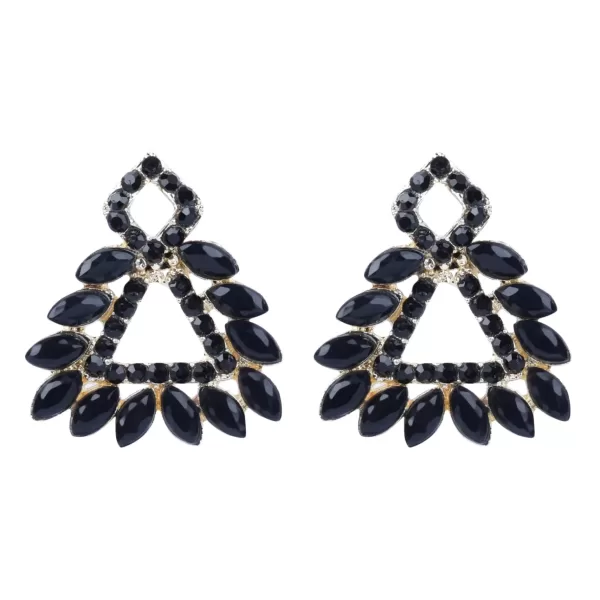 black Earring Elegant Triangle Design American Diamond Studs { 304 }