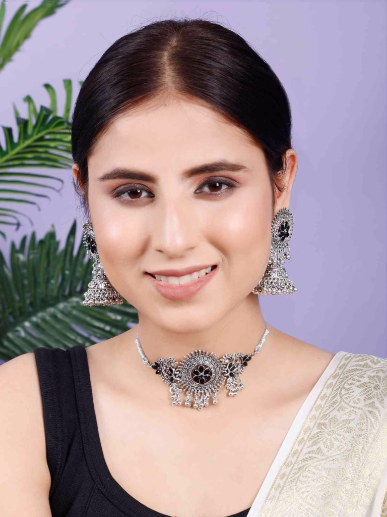 Necklack set Round Center Flower Choker
