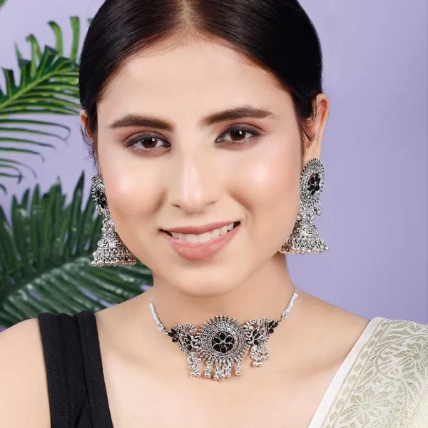 Necklack set Round Center Flower Choker