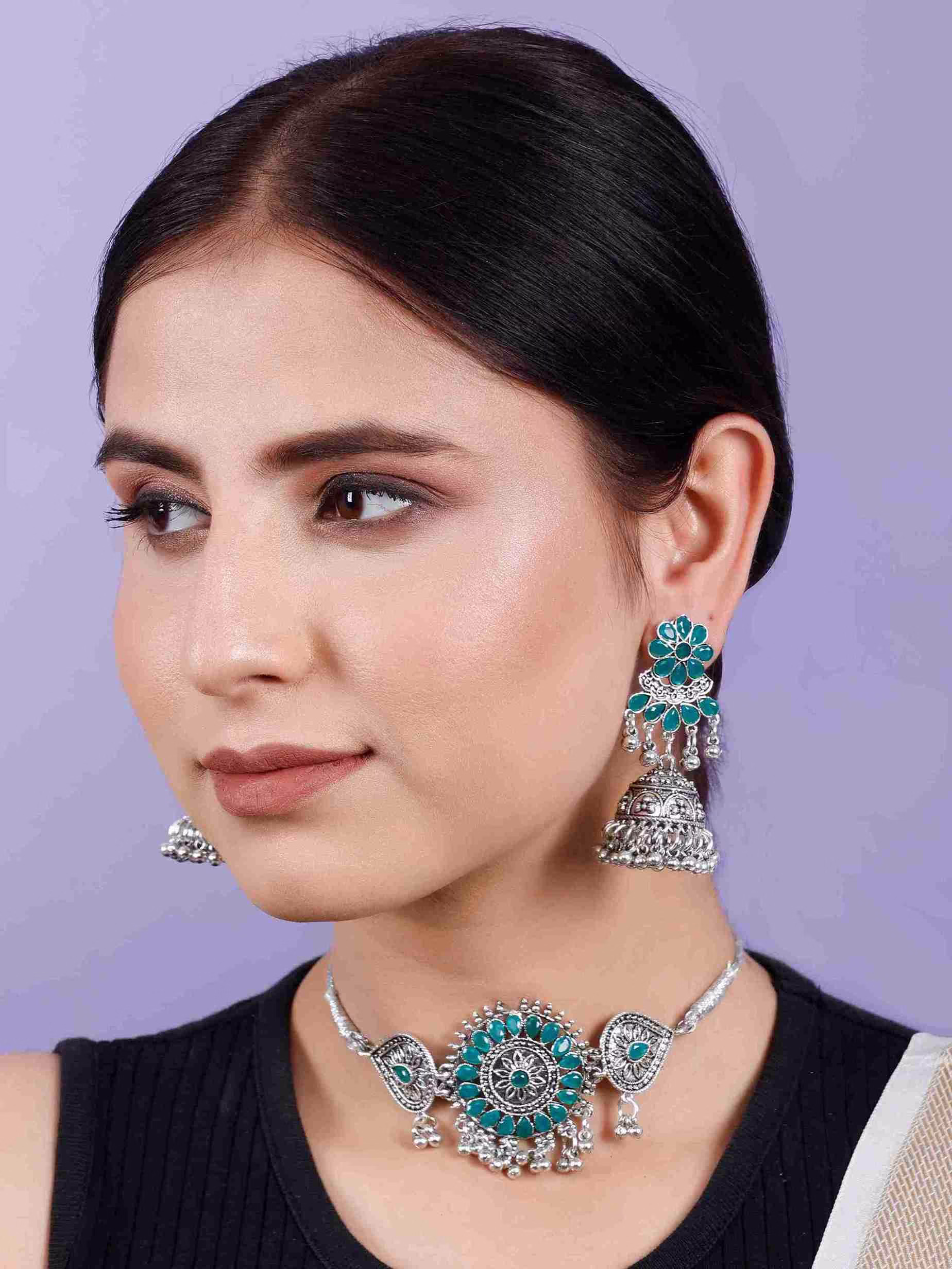 Necklace set Flower Round choker