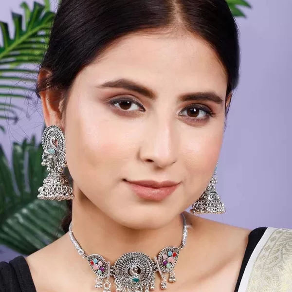 Fistena Necklace set Flower Peacock Choker