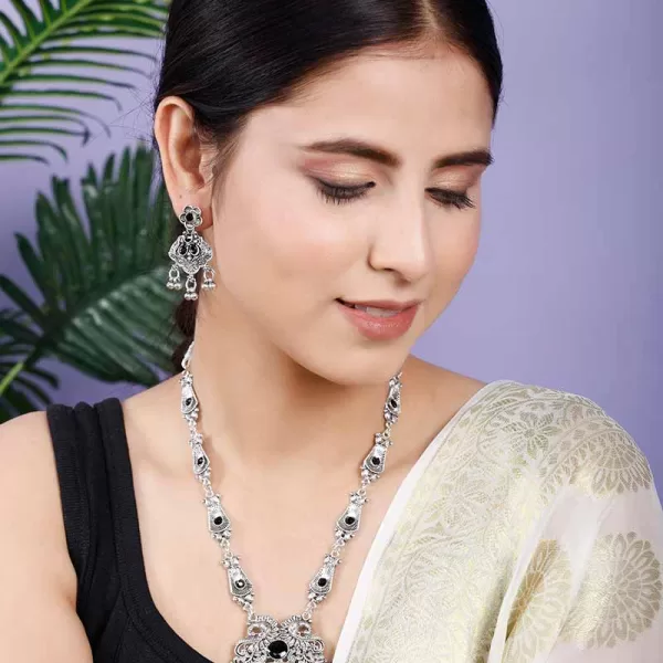 Fistena Necklace set Long Leaf Peacock