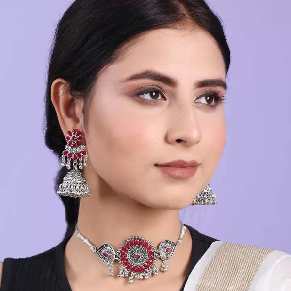 Fistena Necklace set Flower Round choker