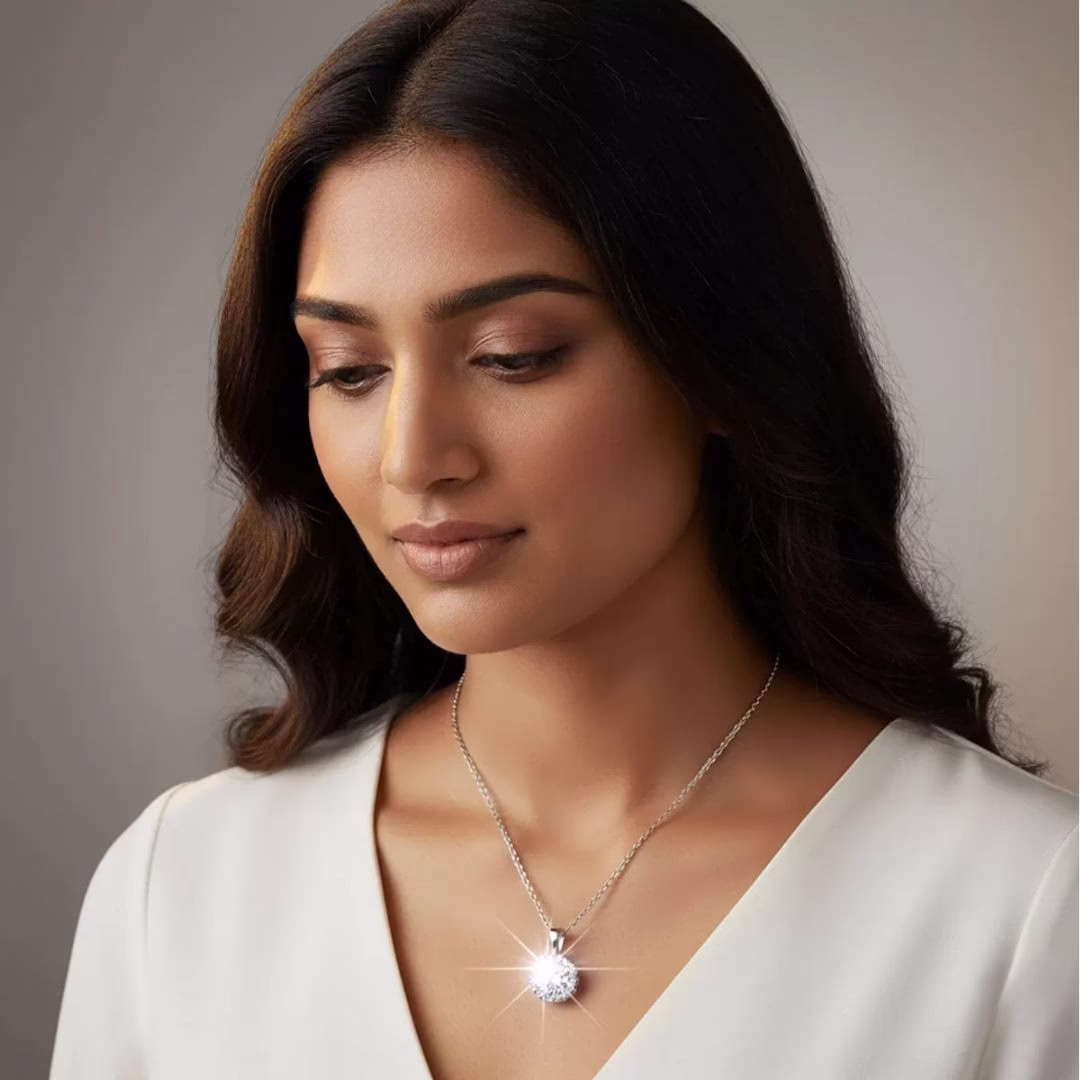 Fistena Royal Pearl Teardrop Sliver Plated pendant - Image 2